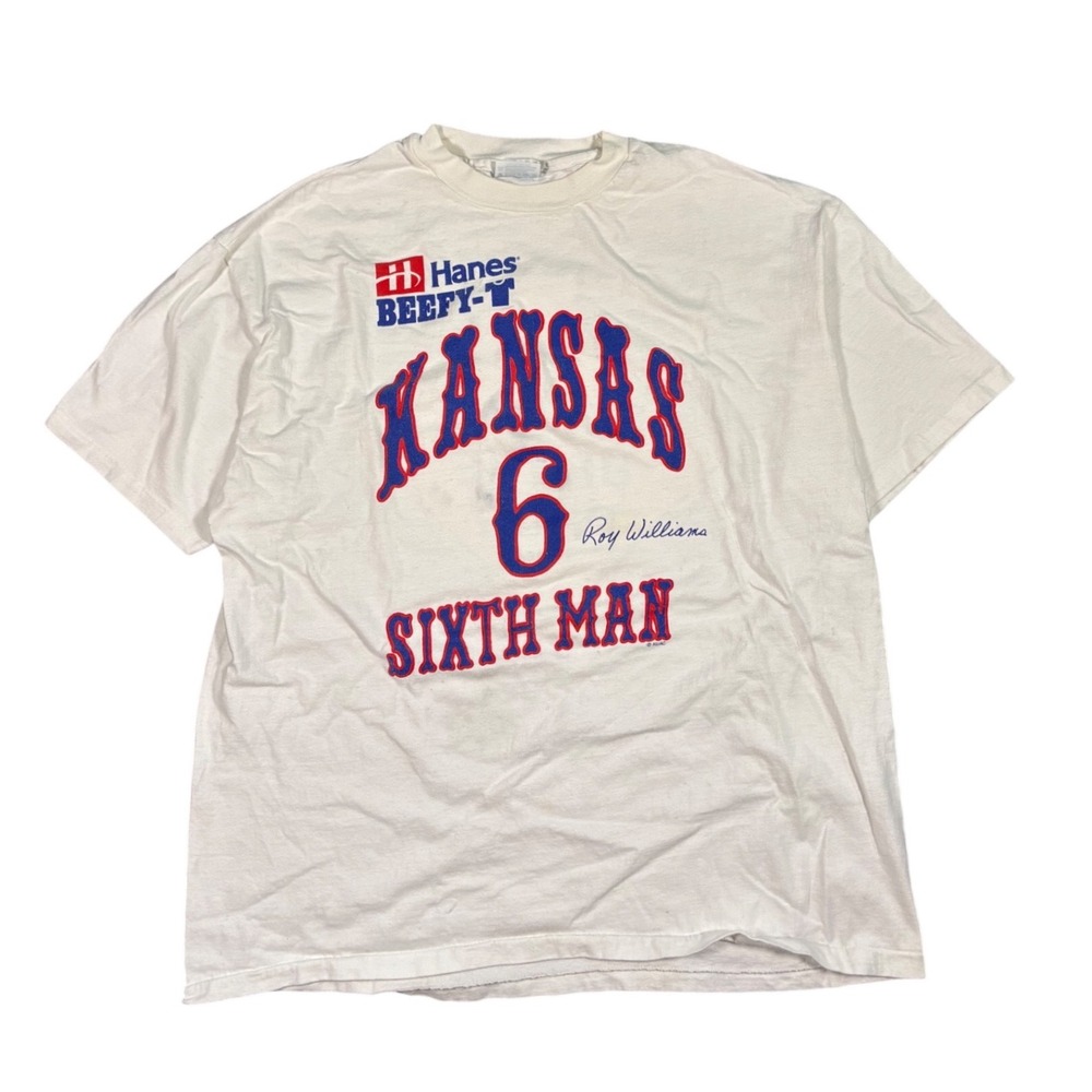 Vintage 90's Roy Williams Kansas Jayhawks Beware of Phog Basketball T Shirt XL